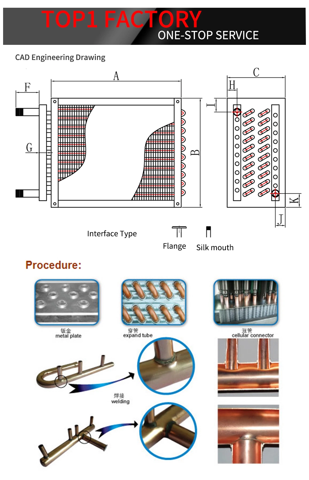 Split AC Cold Water Condenser Coil Evaporator